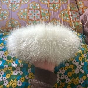 White faux fur hat!